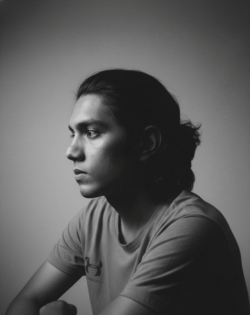 A portrait of Kesaru Hasun Dhanasinghe